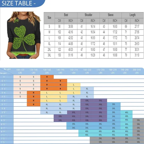 Miniatura 3 de Camisa del día de San Patricio, camisetas de manga 34 para mujer, camisetas irlandesas del día de San Patricio, camisetas estampadas con trébol