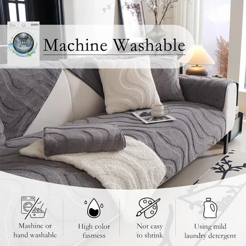 Miniatura 8 de MYSKY HOME Funda lavable para sofá para perros y mascotas, protector antideslizante para sofá, alfombra para perros, protector de muebles, fundas