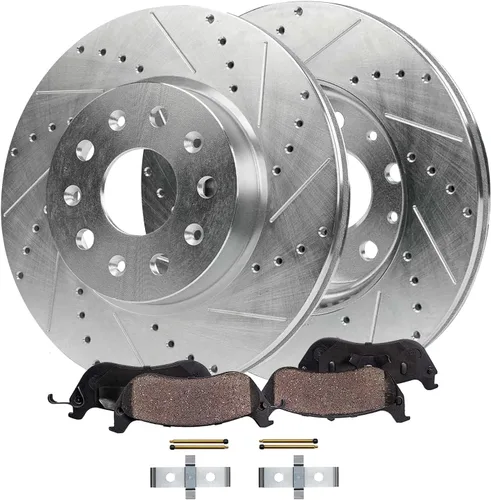 Miniatura 21 de Detroit Axle - Pinza de freno de disco delantera del lado del conductor + pastillas de freno de cerámica con repuesto de hardware para Ford F-150