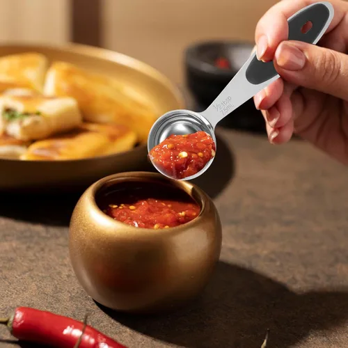 Miniatura 5 de Cucharas medidoras de acero inoxidable – 1/2 cucharada, 1/32 taza, cuchara pequeña para café, mango incluido