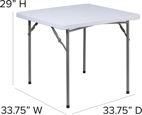 Miniatura 3 de Flash Furniture Kathryn Mesa plegable cuadrada de plástico blanco granito de 2.81 pies con patas de bloqueo recubiertas de polvo