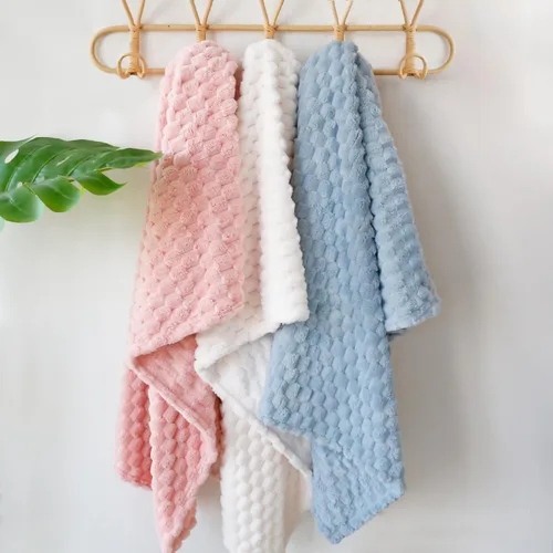 Miniatura 6 de HOMRITAR Manta de franela de forro polar mullida para bebé, jacquard 3D, manta de cama de felpa suave y cálida para decoración del hogar, manta