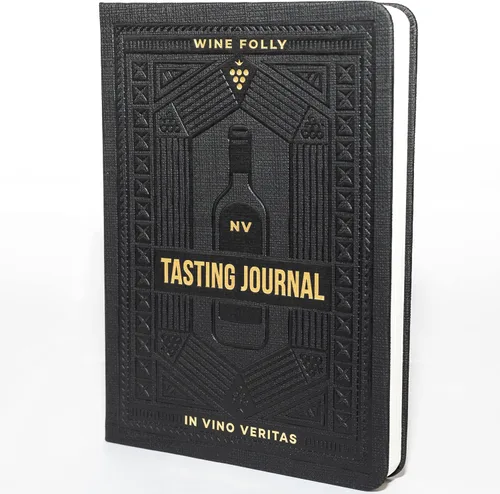 Wine Folly Diario de cata de vinos, cuaderno guiado para notas de vino (B6, 5 x 7 pulgadas), incluye método de degustación de 4 pasos, carta de