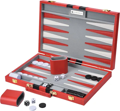 Miniatura 9 de Get The Games Out Juego de Backgammon, Estuche de Juego de Mesa Clásico, 2 Jugadores, Incluye Guía de Estrategia y Consejos, Perfecto para Fiestas