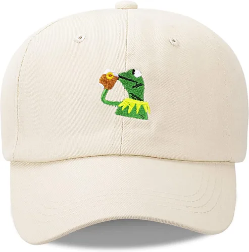 Gorra de béisbol bordada Kermit The Frog ajustable, unisex, clásica, para papá
