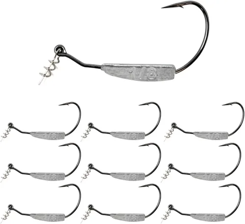 Miniatura 10 de Reaction Tackle Ganchos de pesca con peso para pesca de lubina, anzuelos de pesca sin malas hierbas con bloqueo giratorio para agua dulce y salada