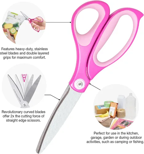 Miniatura 2 de PLUS Fit Cut Curve Tijeras 8" Rosa
