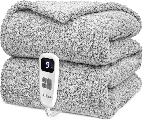 Miniatura 19 de Heated Blanket Electric Blanket Queen - Fast Heating Blanket Throw Dual Control Double Sided Sherpa with 10 Heating Levels & 2-10 Hours Auto Off