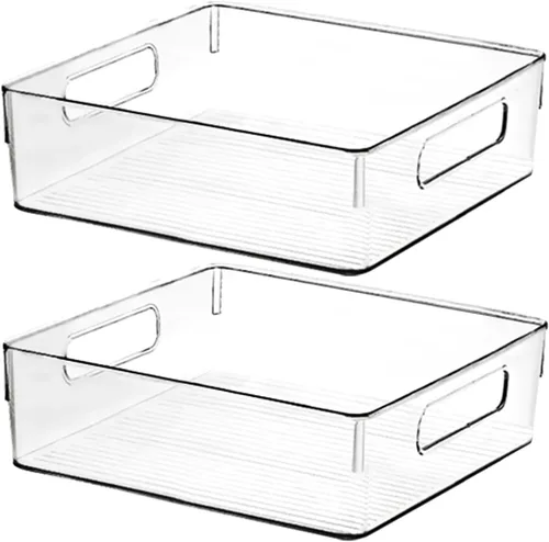 Contenedor de Almacenamiento de Plástico Transparente, Organizadores de Despensa y Almacenamiento u Organizadores de Cocina y Contenedores de