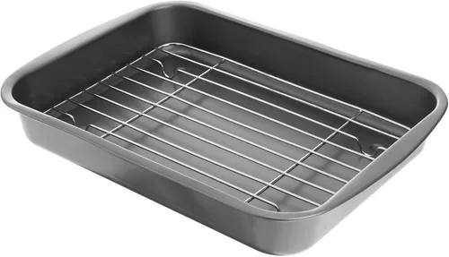 UPKOCH Estante para hornear y enfriar con rejilla de alambre Bandeja antiadherente para hornear Metal BBQ Grill Rack