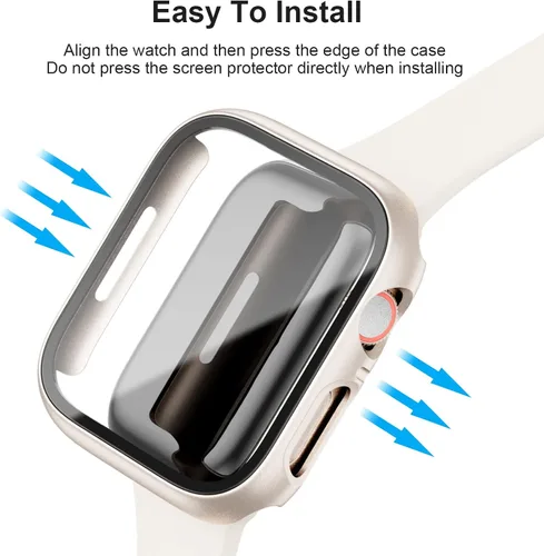 Miniatura 4 de Paquete de 10 fundas para Apple Watch Series 3/2/1 de 42 mm con protector de pantalla de vidrio templado, BHARVEST - Funda protectora de PC rígida
