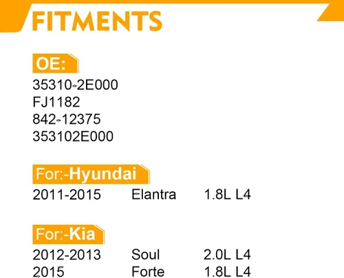 Miniatura 2 de 35310-2E000 Inyectores de combustible para:-Hyundai Elantra 1.8 2011-2015, para:-Kia Forte 1.8L 2015, Soul 2.0L 2012-2013, 12 agujeros, juego de 4