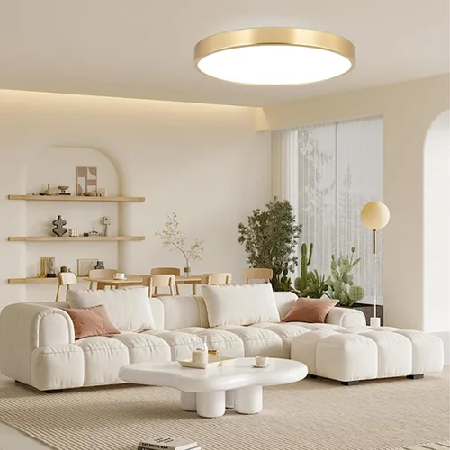 Miniatura 8 de SOTTAE Lámpara de techo LED de metal dorado cepillado de 12 pulgadas, 3000-5000 K, 20 W, delgada, redonda, moderna, de perfil bajo, para dormitorio