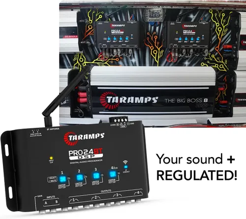 Miniatura 10 de Taramps Pro 2.4 BT Bluetooth DSP Crossover Full, procesador de señal digital, ecualizador de audio para automóvil con aplicación, ganancia de hasta