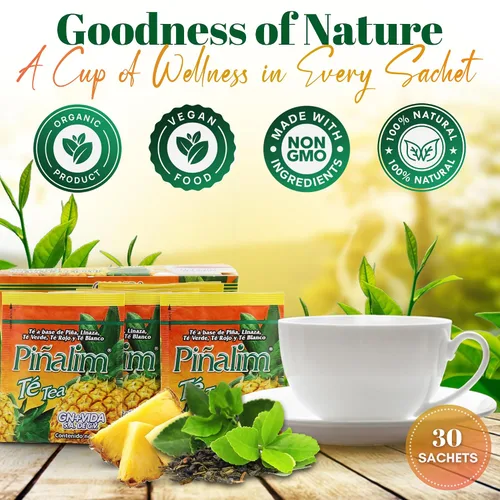 Miniatura 7 de 3 Cajas de Té Piñalim Te Pinalim Tea GN+Vida Té para Dieta, Suministro para 90 Días
