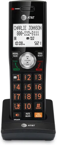 Miniatura 20 de Teléfono inalámbrico expandible DECT 6.0 con sistema de respuesta y bloqueador inteligente de llamadas de AT&T CL82207, Plateado/Negro