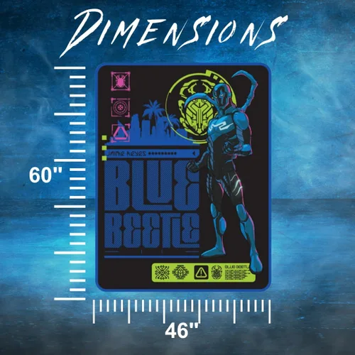 Miniatura 6 de WB Blue Beetle Movie - Manta súper suave de micro raschel para niños, 46 x 60 pulgadas, (producto oficial con licencia) por Franco