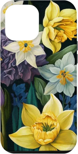 Miniatura 25 de iPhone 16 Painted Spring Bold Daffodils and Flowers, Flower Lover Case