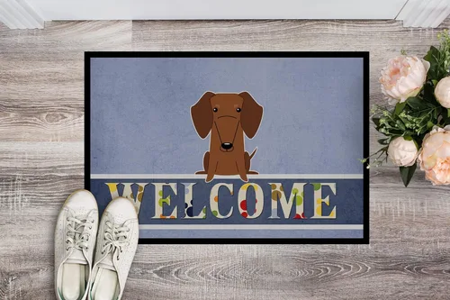 Miniatura 2 de Caroline's Treasures BB5711MAT - Felpudo de bienvenida de 18 x 27 pulgadas, diseño de perro salchicha, para interiores y exteriores, antideslizante
