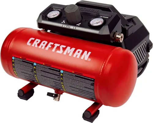 Craftsman Compresor de aire portátil de 1.5 galones, 3/4 HP, 1.5 CFM@90PSI, máximo 125 PSI, sin aceite, compresor de aire ligero para taller de