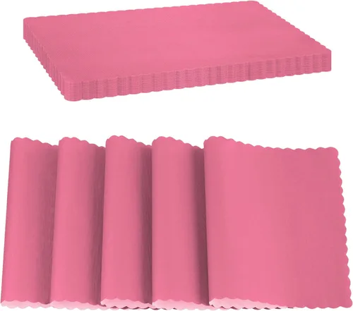Miniatura 8 de Mantel Individual de Papel Desechable, Negro, Manteles Individuales con Bordes Escalonados, Mantel Individual de Papel Duradero para Decoración