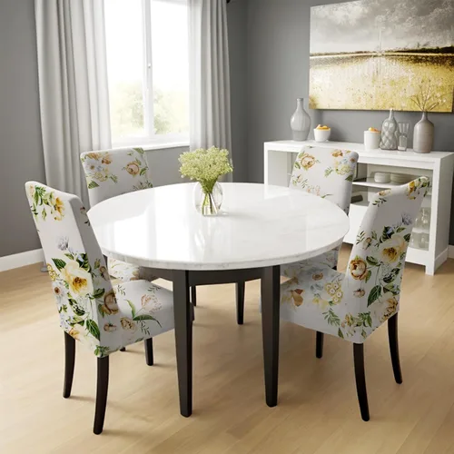 Miniatura 4 de Juego de 4 fundas elásticas para sillas de comedor, fundas elásticas para sillas de comedor, fundas para sillas de comedor, fundas protectoras