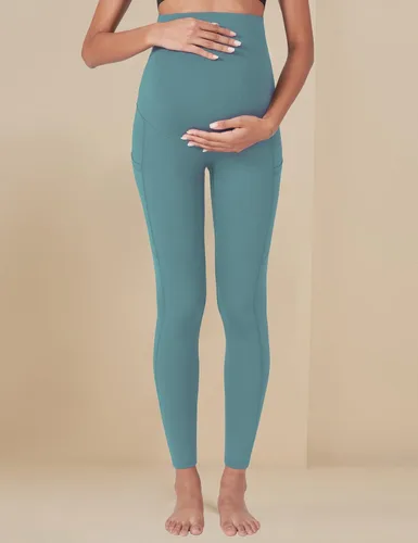 Miniatura 5 de POSHDIVAH Leggings de entrenamiento de maternidad para mujer sobre el vientre, pantalones de yoga con bolsillos, ropa deportiva suave, pantalones