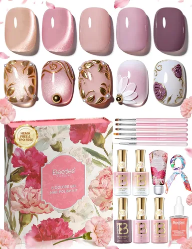 Miniatura 12 de Beetles - Kit de esmalte de uñas de gel de 36 colores, juego de esmalte de gel pastel de verano con capa base, capa superior brillante y pegamento
