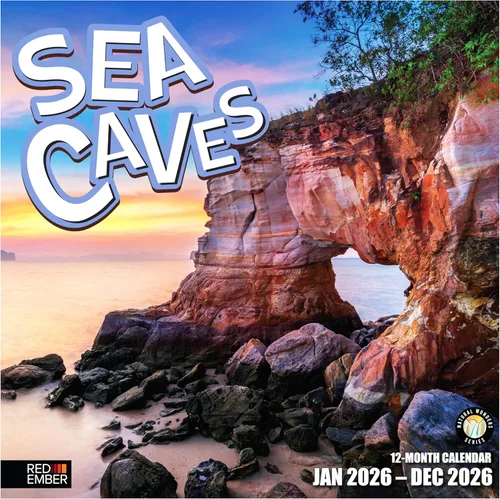 Miniatura 20 de RED EMBER Untamed & Beautiful Beaches - Calendario de pared 2026 de 12 meses 12 x 24 pulgadas abierto Papel grueso y resistente Regalo
