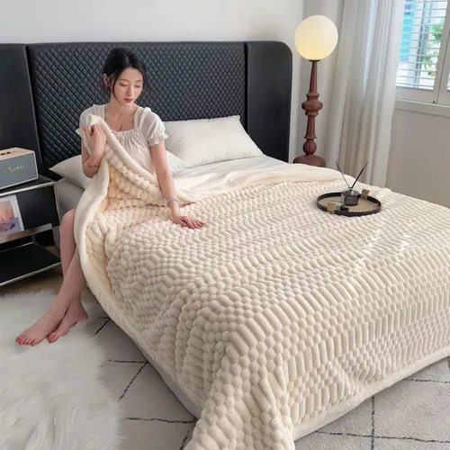 Miniatura 27 de UKELER - Manta Boho Sherpa 60" x 50" - Mantas de franela suaves y esponjosas para cama/sofá/oficina/camping A-bohemio