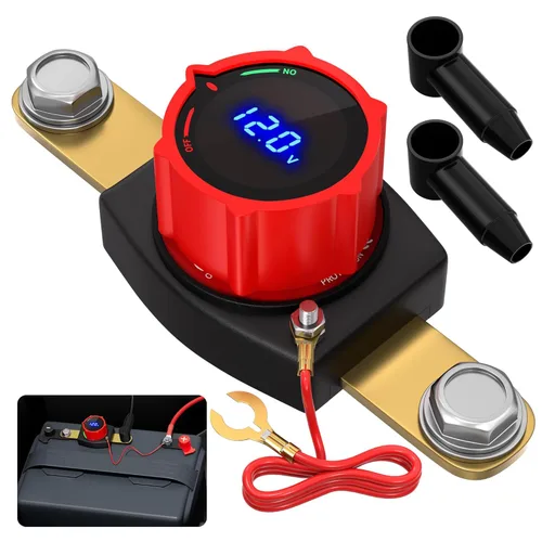 Miniatura 8 de Joinfworld Interruptor de desconexión de batería de poste lateral, 12 V-48 V, 275 A, impermeable, interruptor de corte de batería marina, 12