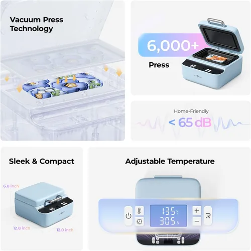 Miniatura 7 de HTVRONT Máquina de prensa de calor para funda de teléfono compatible con iPhone y Android, prensa de calor al vacío H17 para fundas de teléfono