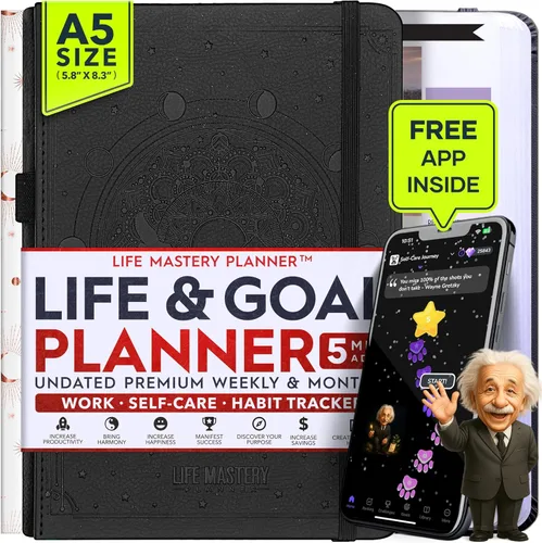 Miniatura 7 de Agenda de vida y objetivos: agenda diaria, semanal y mensual sin fecha para pasión, organizador, aumento de la productividad, propósito, éxito y Oro