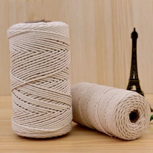 Miniatura 6 de Hemoton Cordón de hilo de algodón: cuerda de macramé, cuerda de macramé, tapiz de hilo de algodón, cuerda de macramé para colgar plantas