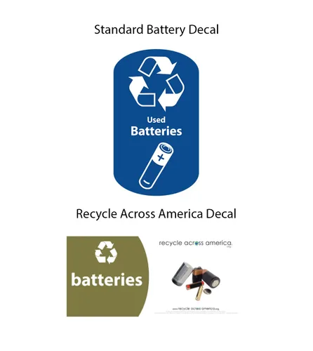 Miniatura 6 de C-Thru - Tubo de reciclaje de batería 10Q (azul) Tubo compacto de recolección de batería transparente estándar/reciclar calcomanías en todo Estados