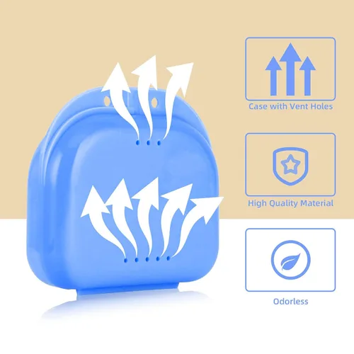 Miniatura 3 de Annhua Estuche de retención de ortodoncia con orificios de ventilación, caja de dentadura para dentaduras postizas, contenedor para boca, funda