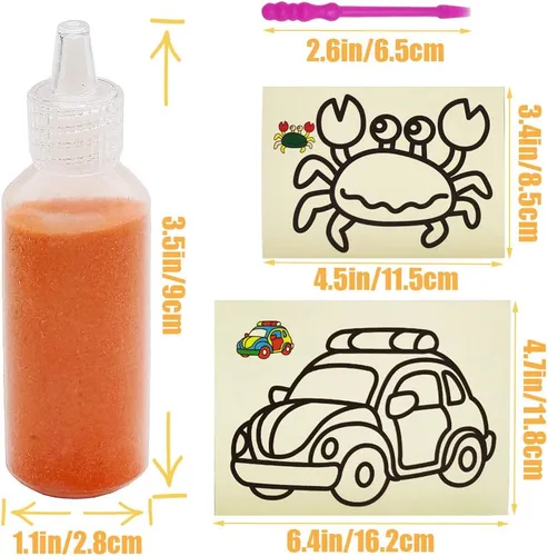 Miniatura 3 de Zddaoole Kit de Arena Artística de 32 Piezas - Arena Escénica de 12 Colores Con 20 Hojas de Tarjetas de Pintura de Arena Arte, Artes y Manualidades