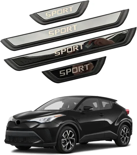 Protector de entrada de puerta de automóvil, para Toyota C-HR CHR 2018-2022, 4 unidades, acero inoxidable con cubierta protectora de umbral de