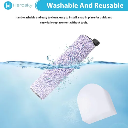 Miniatura 7 de 2 Kit de filtro de rodillo de repuesto HydroVac para aspiradora Shark AW261 WD261 WD101 AW302 WD161 WD201 WD100 WD200 HydroVac XL 3 en 1, Reemplace