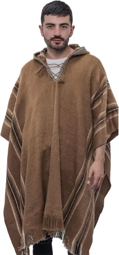 Miniatura 12 de Gamboa Poncho de alpaca para hombre Pancho mexicano con capucha vaquero y ponchos occidentales manta para adultos