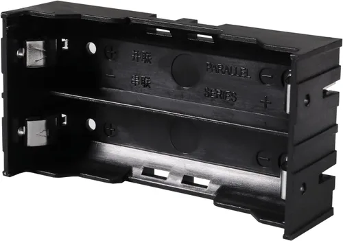 Miniatura 6 de 6 unids 18650 caja de batería titular 2 ranuras x 3.7 V 18650 caja de almacenamiento de batería, en paralelo negro baterías clip caja con pin