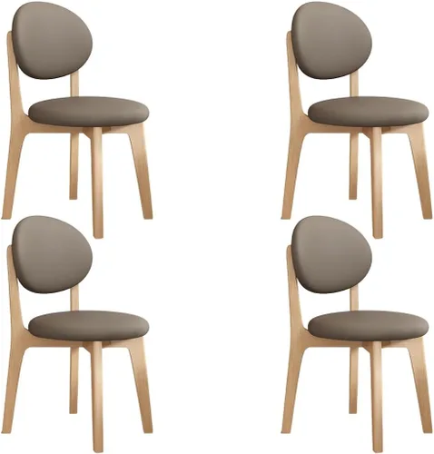 Miniatura 57 de YVYKFZD Juego de sillas de comedor, sillas de cocina de madera maciza, silla de comedor de granja con respaldo curvo, silla tapizada de cuero