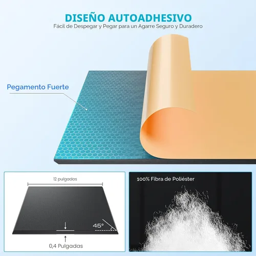 Miniatura 2 de Paquete de 22 paneles acústicos autoadhesivos, paneles de espuma de alta densidad a prueba de sonido de 12 x 12 x 0.4 pulgadas para paredes, paneles