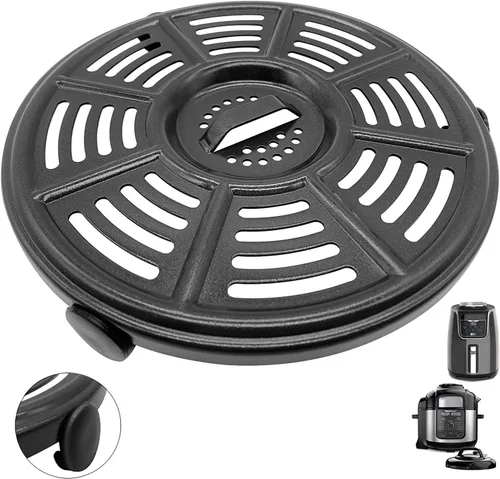 Placa de parrilla de freidora de aire para freidora de aire Ninja, 8.2 pulgadas, bandeja redonda mejorada de repuesto con patas de goma para Ninja