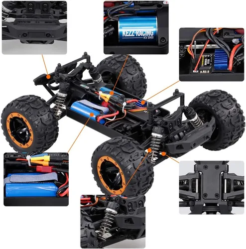 Miniatura 6 de GoolRC 16889A RC Car, coche de control remoto a escala 1:16, 4WD 45KM/H Camión RC de alta velocidad con motor sin escobillas, 2.4GHz todo terreno