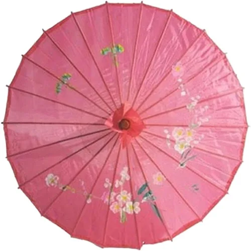 Miniatura 7 de Sombrilla japonesa china de 22" para niños, para bodas, fotografía, disfraces, cosplay, decoración y otros eventos Blanco