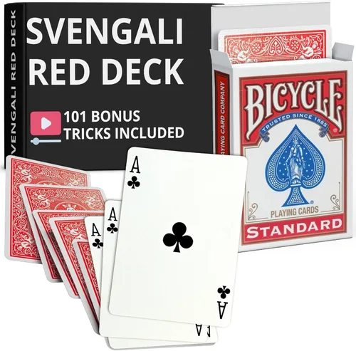 Miniatura 51 de Ted's Sterling Magic Precision Red Rider Back Bicycle Mazo Svengali con Instrucciones para 100+ Trucos (2 de Tréboles)