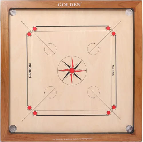 KD Golden Carrom - Juego de mesa antiguo para interiores aprobado por la Federación Carrom de India y la Asociación Maharashtra Carrom (30x30