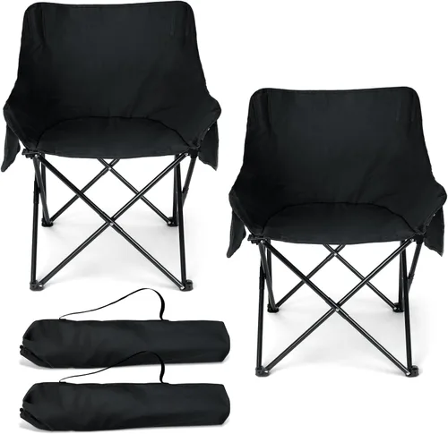 HaSteeL Silla de camping para adultos, juego de sillas portátiles plegables compactas con bolsillos laterales para pesca al aire libre, senderismo,