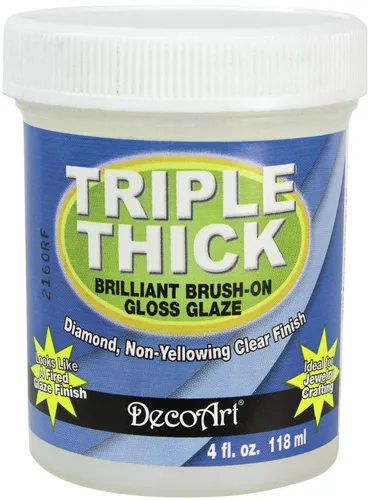 DecoArt TG01-10 Esmalte brillante triple grueso, esmalte brillante triple grueso de 4 onzas (tarro), blanco